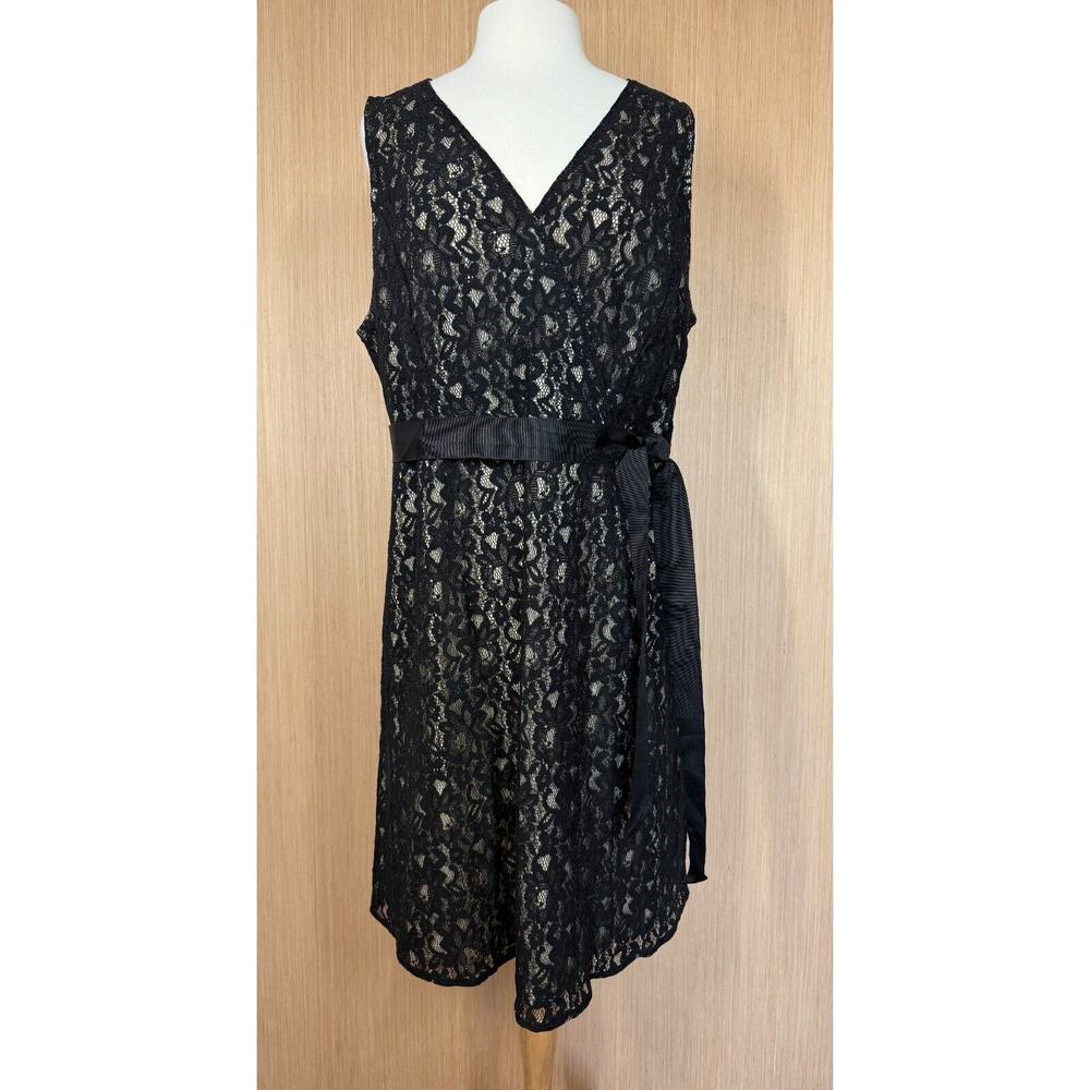 Lane Bryant Black and Cream Sheath Midi Dress